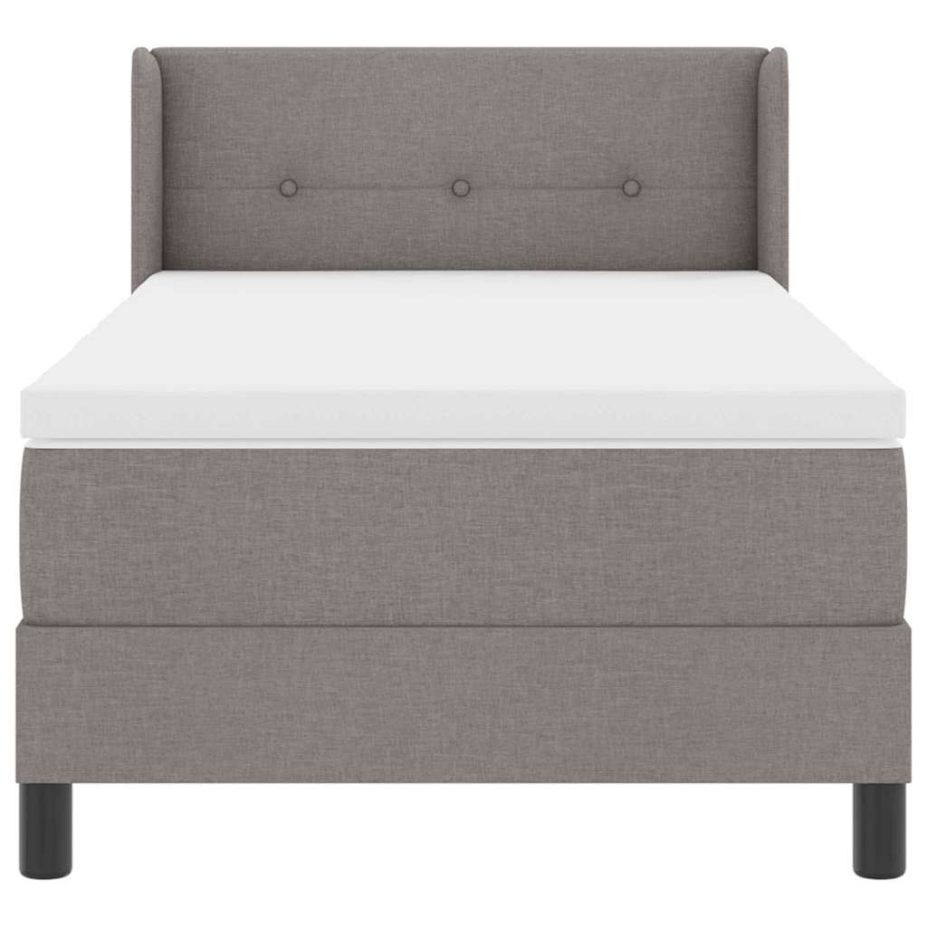 Κρεβάτι με ελατήρια με κεφαλάρι Taupe 190 x 90 cm ύφασμα - Pakobazaar
