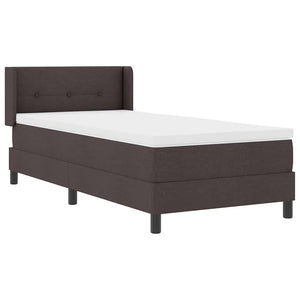 Κρεβάτι με ελατήρια με κεφαλάρι Σκούρο Καφέ 200 x 90 εκ. ύφασμα