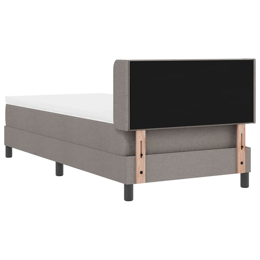 Κρεβάτι με ελατήρια με κεφαλάρι Taupe 200 x 90 εκ. ύφασμα - Pakobazaar