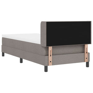 Κρεβάτι με ελατήρια με κεφαλάρι Taupe 200 x 90 εκ. ύφασμα - Pakobazaar