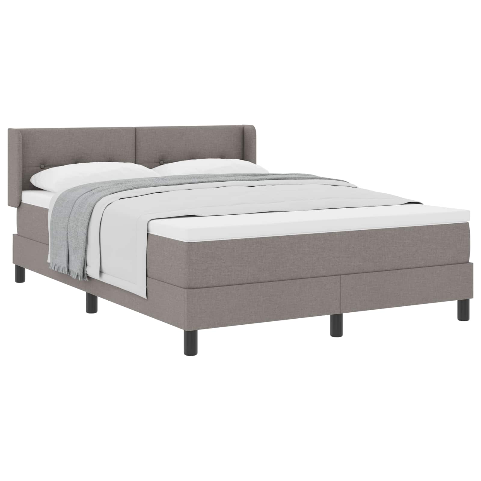 Κρεβάτι με ελατήρια Taupe 190 x 140 εκατοστά Πολυεστέρας - Pakobazaar