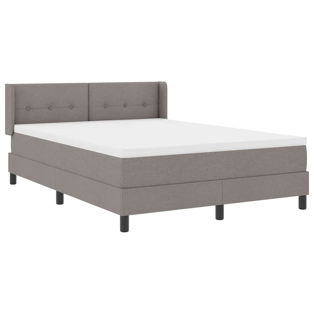 Κρεβάτι με ελατήρια Taupe 190 x 140 εκατοστά Πολυεστέρας - Pakobazaar