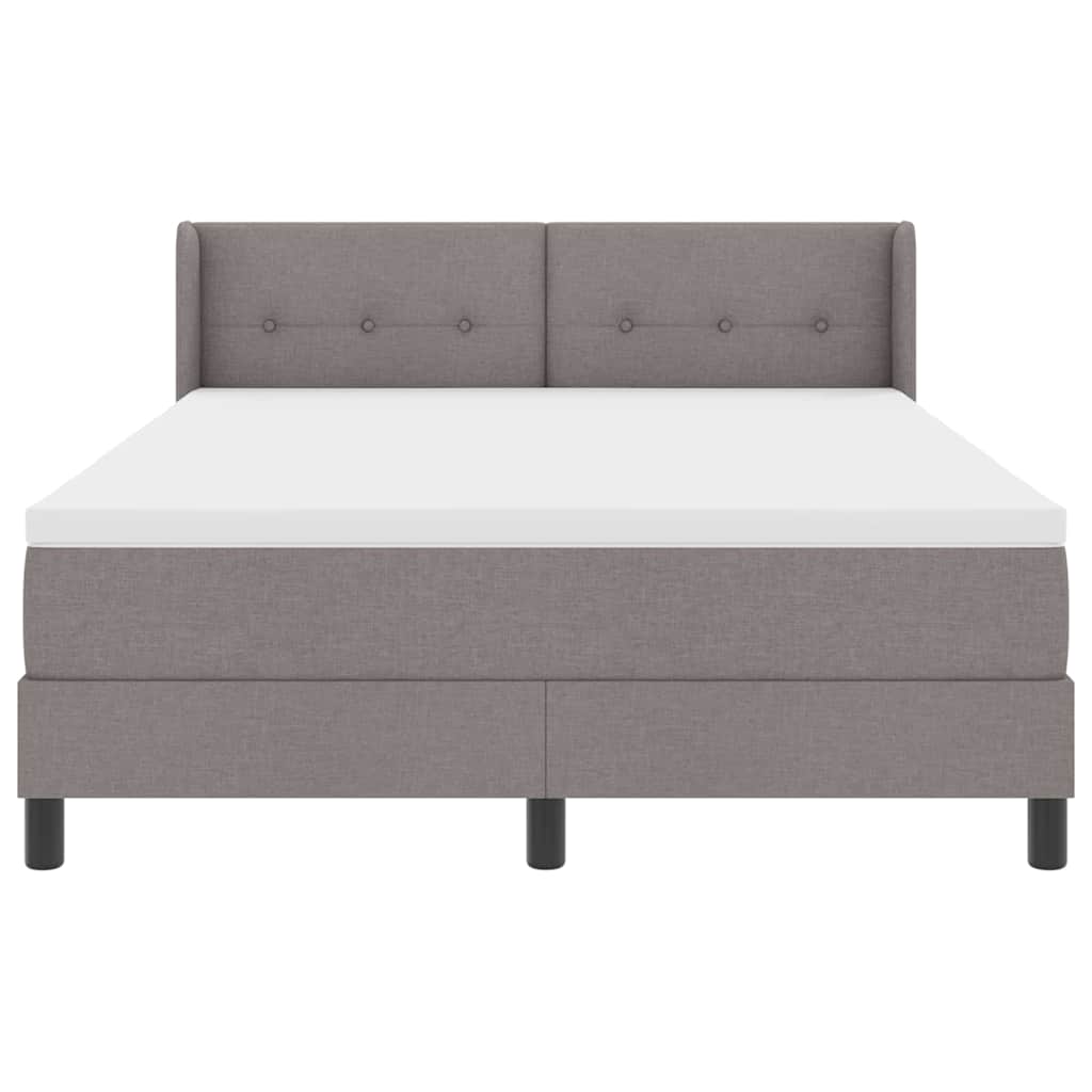 Κρεβάτι με ελατήρια Taupe 190 x 140 εκατοστά Πολυεστέρας - Pakobazaar