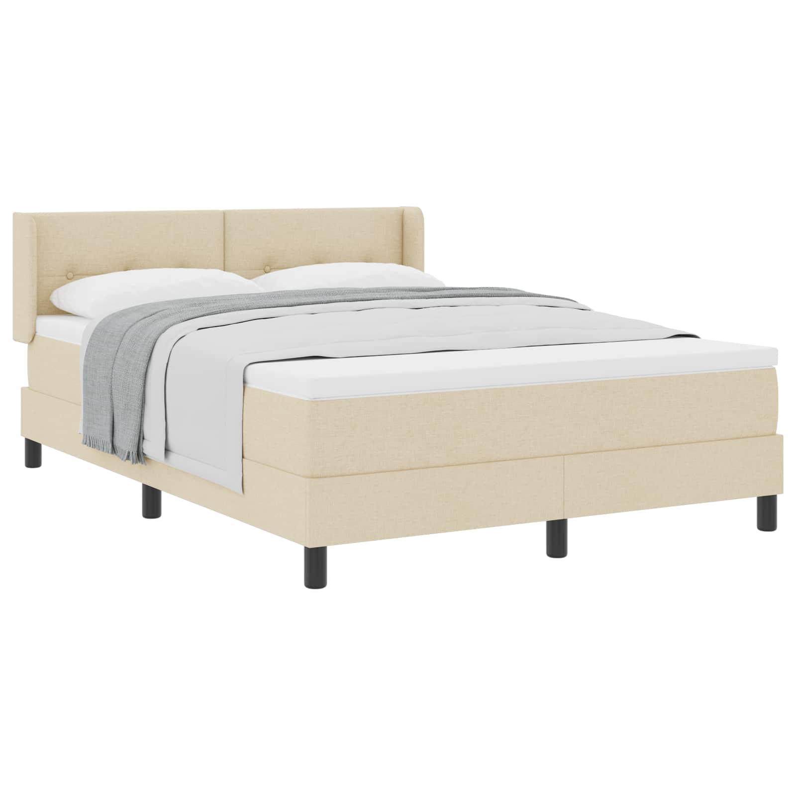 Κρεβάτι με ελατήρια με στρώμα Κρεμ 200 x 140 cm Πολυεστέρας - Pakobazaar