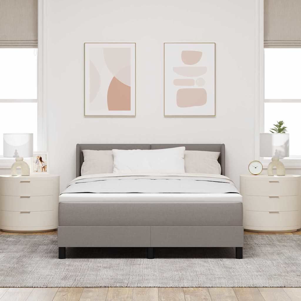 Κρεβάτι με ελατήρια Taupe 200 x 160 εκατοστά Πολυεστέρας - Pakobazaar