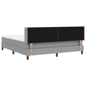 Κρεβάτι με ελατήρια Ανοιχτό γκρι 200 x 180 cm Πολυεστέρας - Pakobazaar