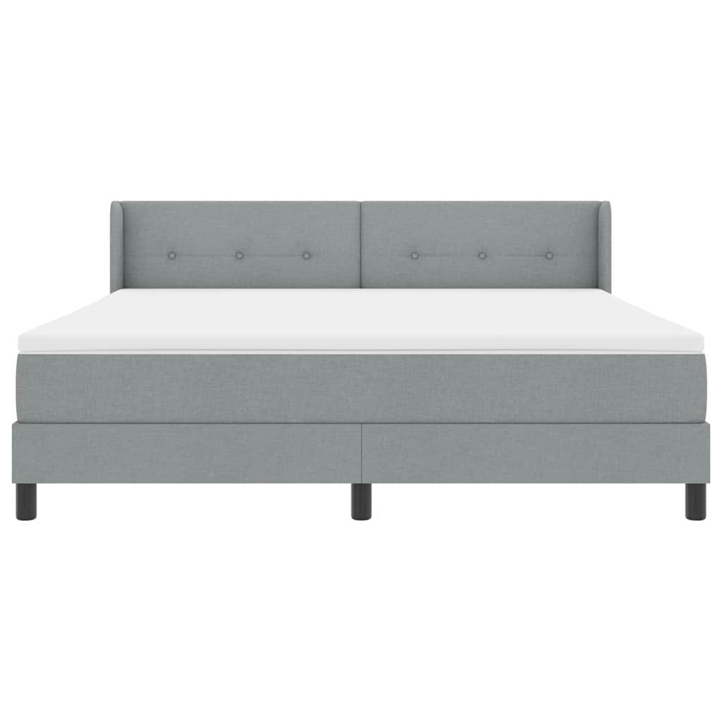 Κρεβάτι με ελατήρια Ανοιχτό γκρι 200 x 180 cm Πολυεστέρας - Pakobazaar