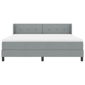 Κρεβάτι με ελατήρια Ανοιχτό γκρι 200 x 180 cm Πολυεστέρας - Pakobazaar