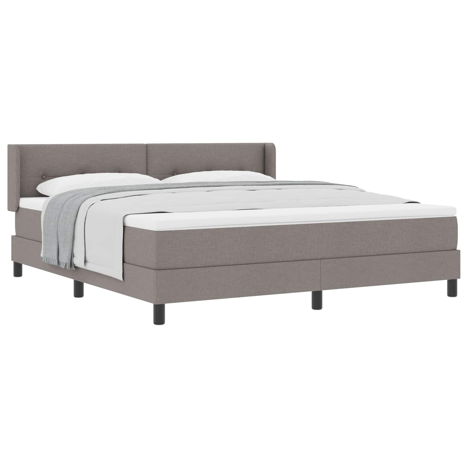 Κρεβάτι με ελατήρια με στρώμα Taupe 200 x 180 cm Πολυεστέρας - Pakobazaar