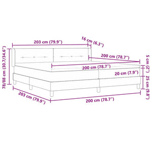 Κρεβάτι με ελατήρια Ανοιχτό γκρι 200 x 200 cm ύφασμα - Pakobazaar
