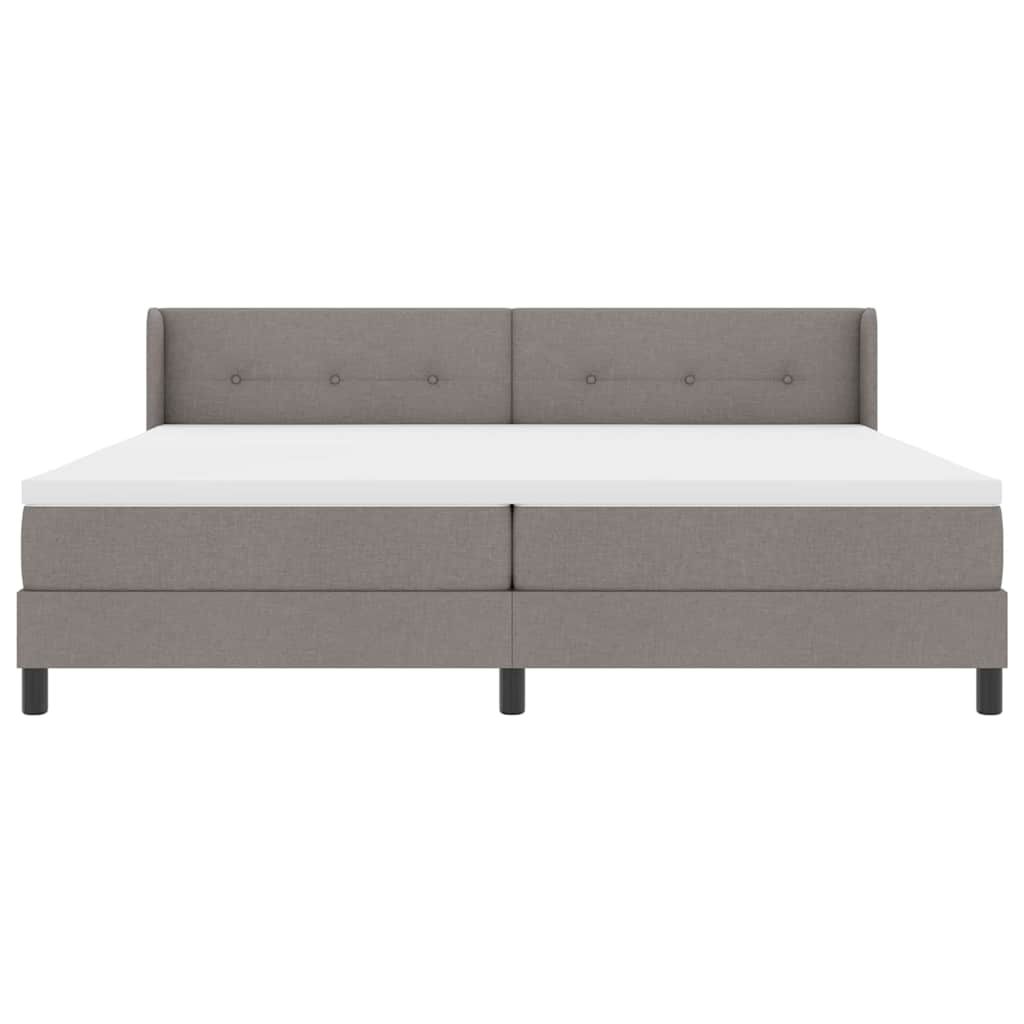 Κρεβάτι με ελατήρια με στρώμα Taupe 200 x 200 cm Πολυεστέρας - Pakobazaar