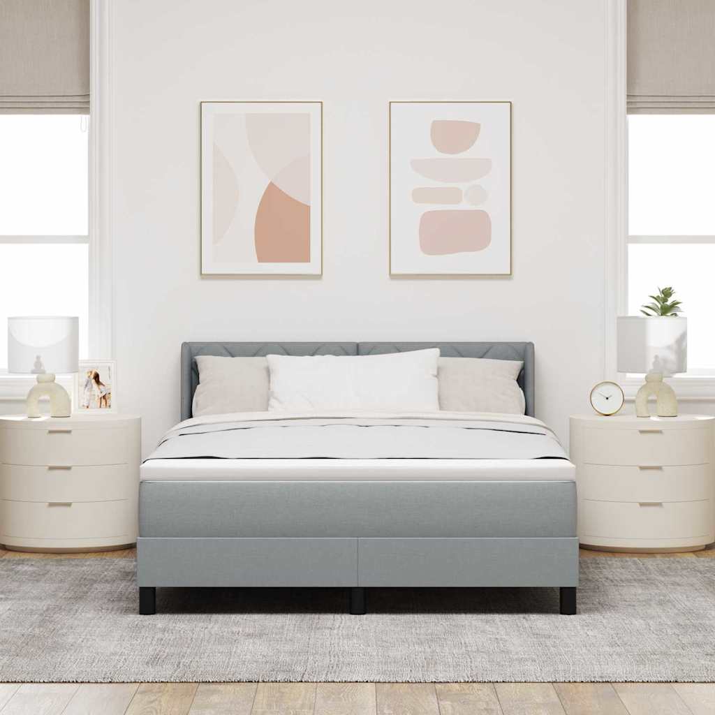 Κρεβάτι με ελατήρια Ανοιχτό γκρι 200 x 140 cm ύφασμα