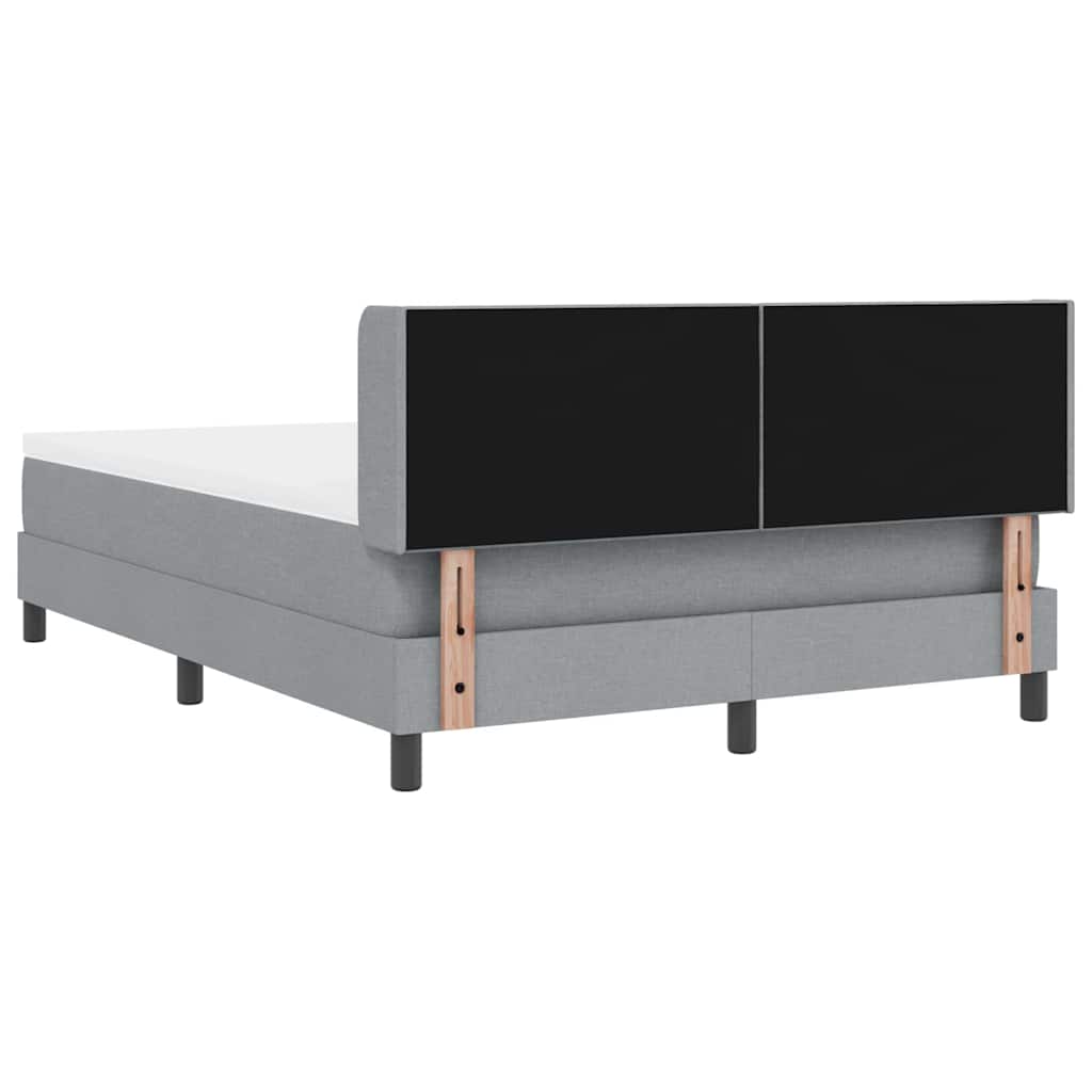 Κρεβάτι με ελατήρια Ανοιχτό γκρι 200 x 140 cm ύφασμα