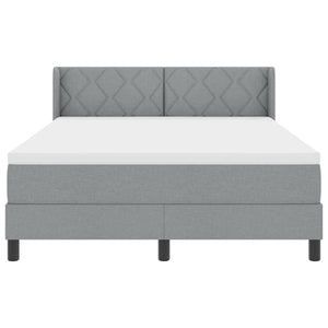 Κρεβάτι με ελατήρια Ανοιχτό γκρι 200 x 140 cm ύφασμα