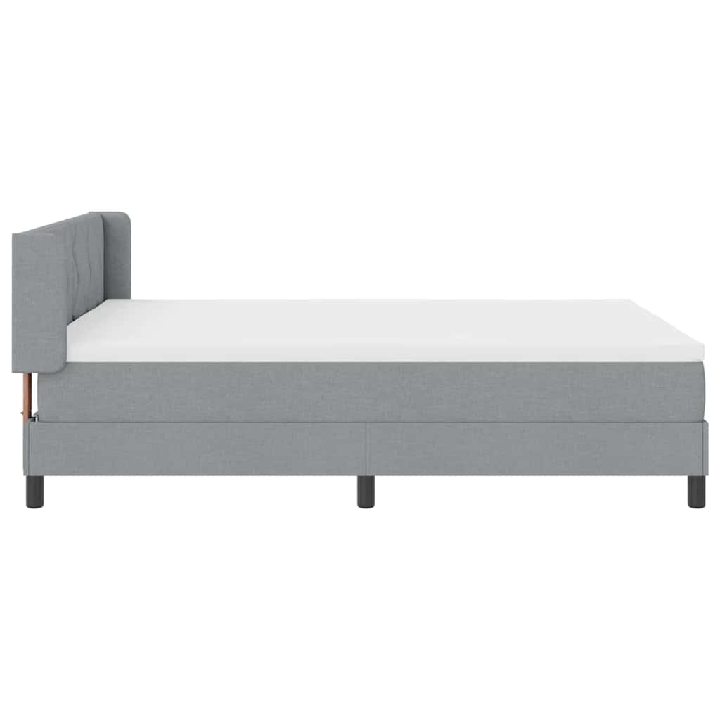 Κρεβάτι με ελατήρια Ανοιχτό γκρι 200 x 140 cm ύφασμα