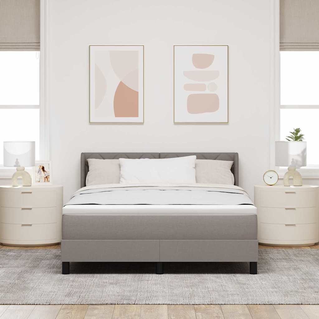 Κρεβάτι με ελατήρια με κεφαλάρι Taupe 200 x 160 εκατοστά ύφασμα