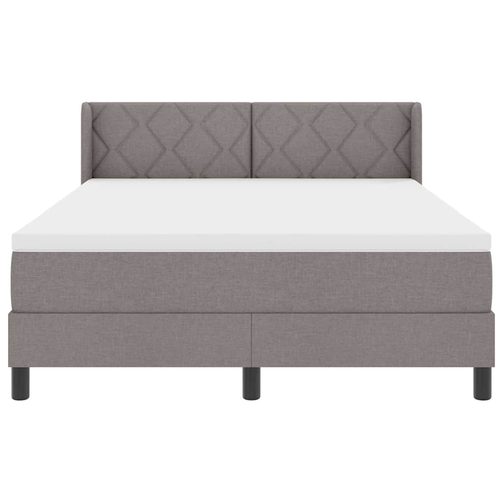 Κρεβάτι με ελατήρια με κεφαλάρι Taupe 200 x 160 εκατοστά ύφασμα