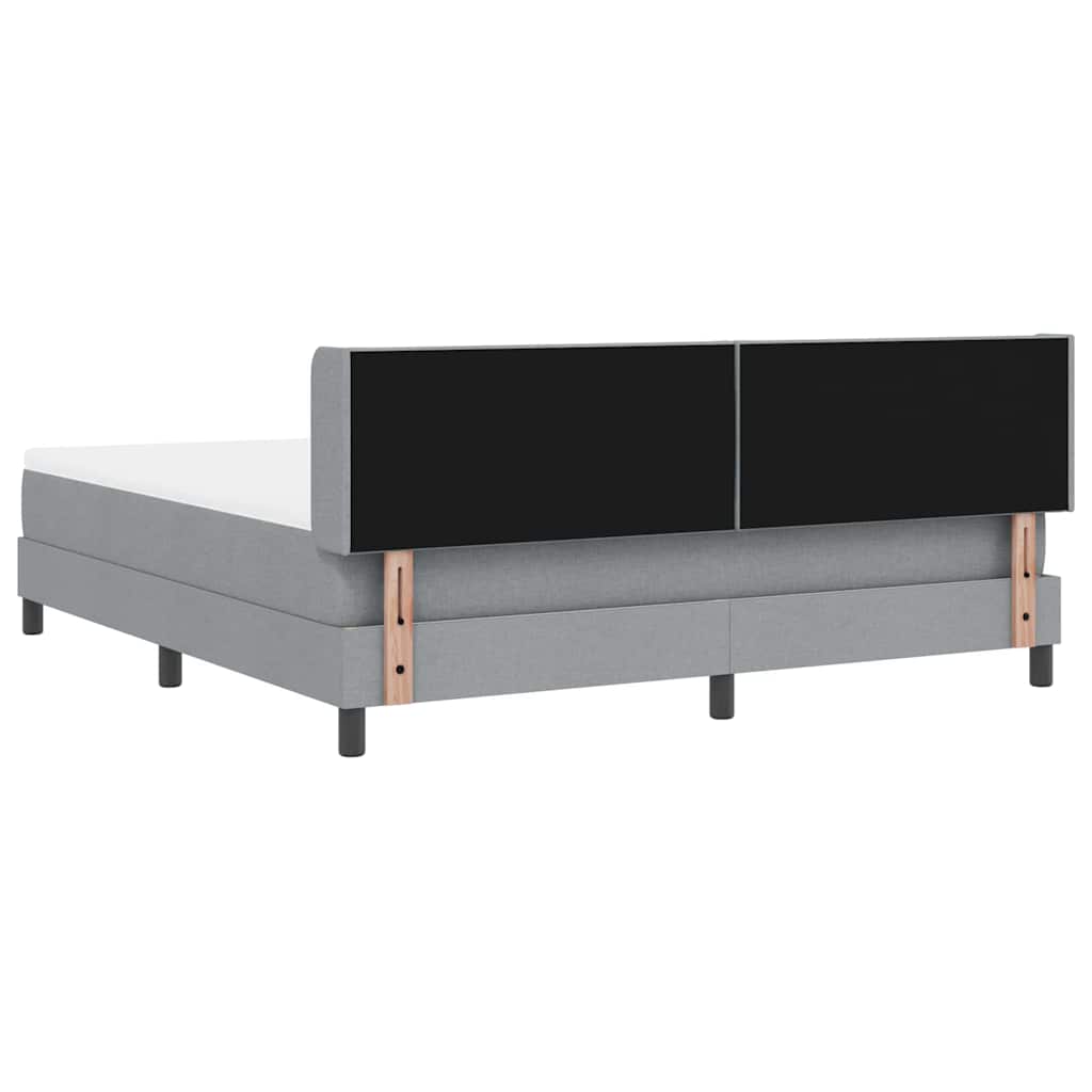 Κρεβάτι με ελατήρια Ανοιχτό γκρι 200 x 180 cm ύφασμα - Pakobazaar