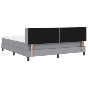 Κρεβάτι με ελατήρια Ανοιχτό γκρι 200 x 180 cm ύφασμα - Pakobazaar