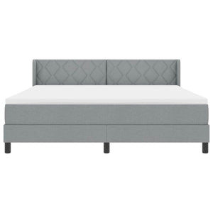 Κρεβάτι με ελατήρια Ανοιχτό γκρι 200 x 180 cm ύφασμα - Pakobazaar