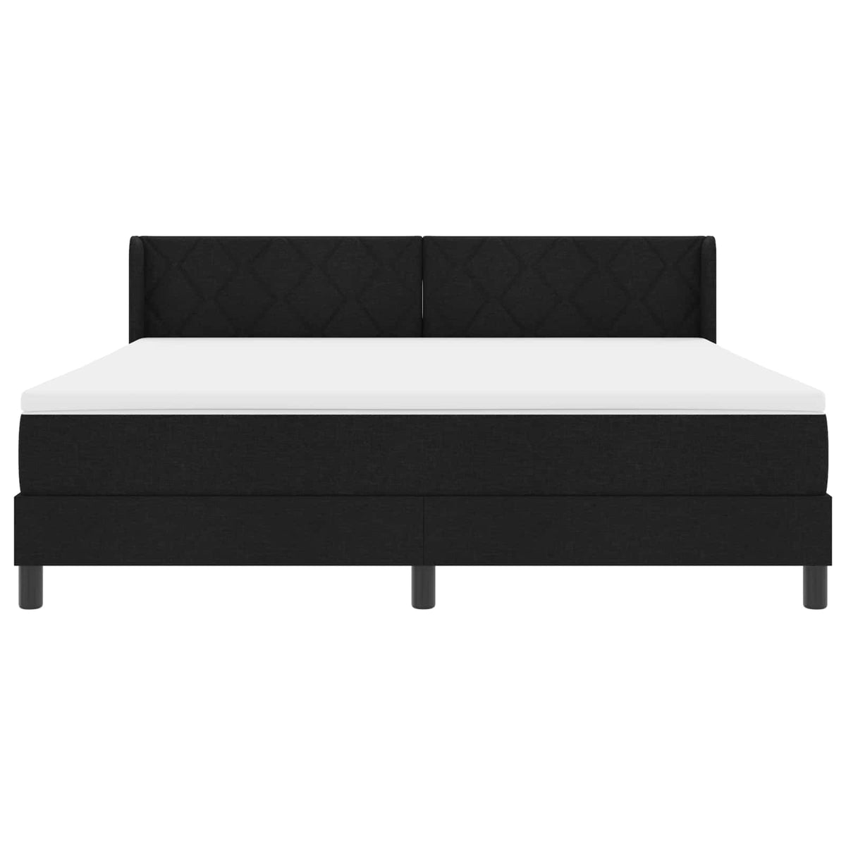 Κρεβάτι με ελατήρια με κεφαλάρι Μαύρο 200 x 180 cm ύφασμα - Pakobazaar