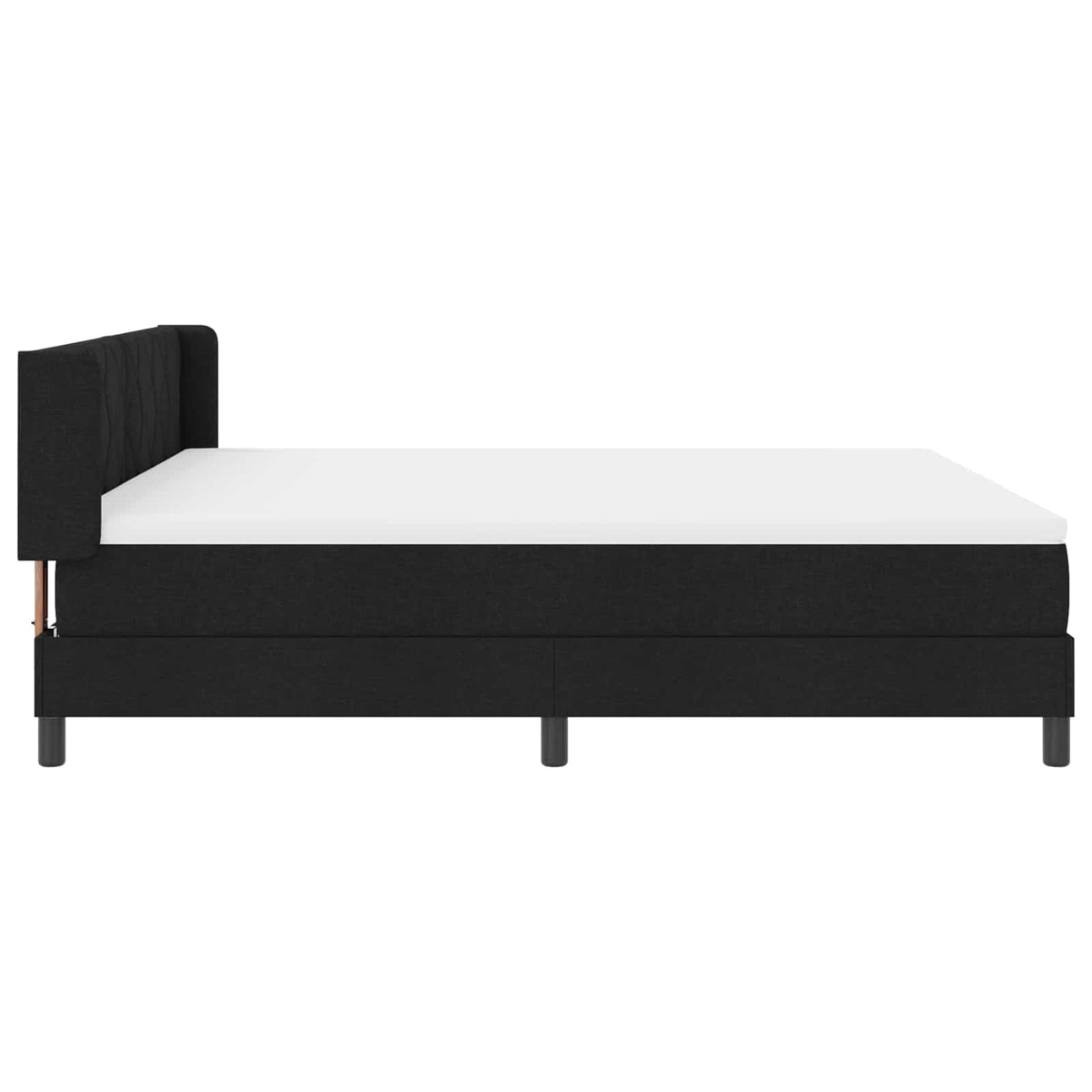 Κρεβάτι με ελατήρια με κεφαλάρι Μαύρο 200 x 180 cm ύφασμα - Pakobazaar