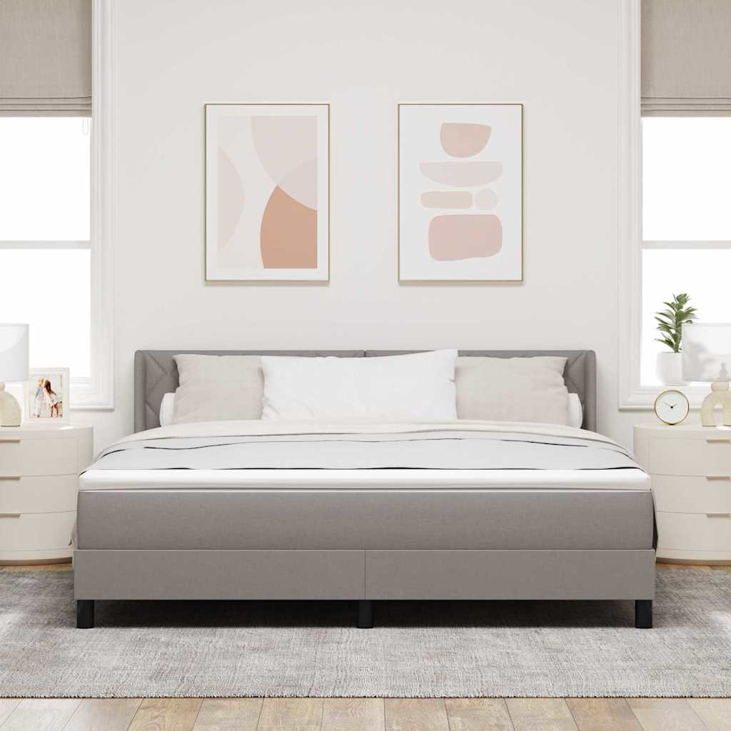 Κρεβάτι με ελατήρια με κεφαλάρι Taupe 200 x 180 cm ύφασμα - Pakobazaar