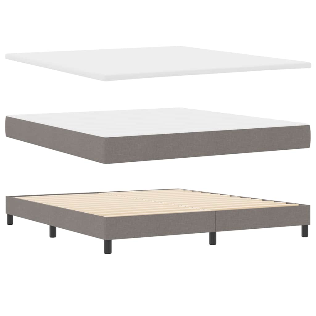Κρεβάτι με ελατήρια με κεφαλάρι Taupe 200 x 180 cm ύφασμα - Pakobazaar