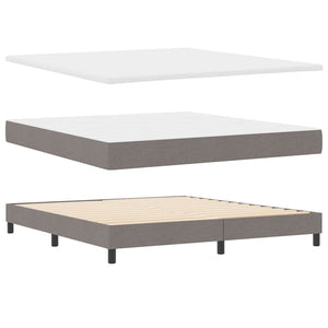 Κρεβάτι με ελατήρια με κεφαλάρι Taupe 200 x 180 cm ύφασμα - Pakobazaar
