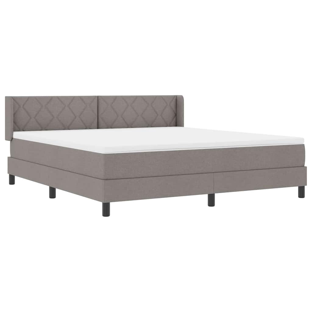 Κρεβάτι με ελατήρια με κεφαλάρι Taupe 200 x 180 cm ύφασμα - Pakobazaar