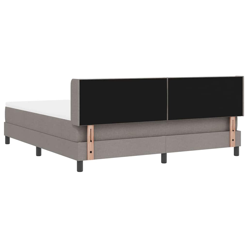Κρεβάτι με ελατήρια με κεφαλάρι Taupe 200 x 180 cm ύφασμα - Pakobazaar