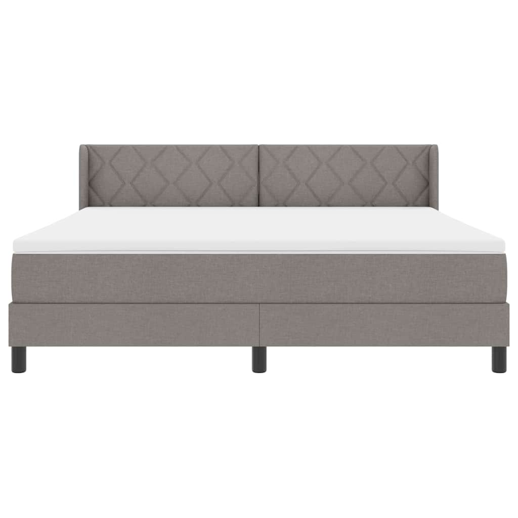 Κρεβάτι με ελατήρια με κεφαλάρι Taupe 200 x 180 cm ύφασμα - Pakobazaar