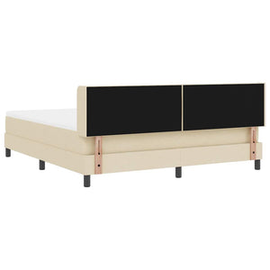 Κρεβάτι με ελατήρια με κεφαλάρι Κρεμ 200 x 180 cm ύφασμα