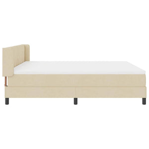 Κρεβάτι με ελατήρια με κεφαλάρι Κρεμ 200 x 180 cm ύφασμα