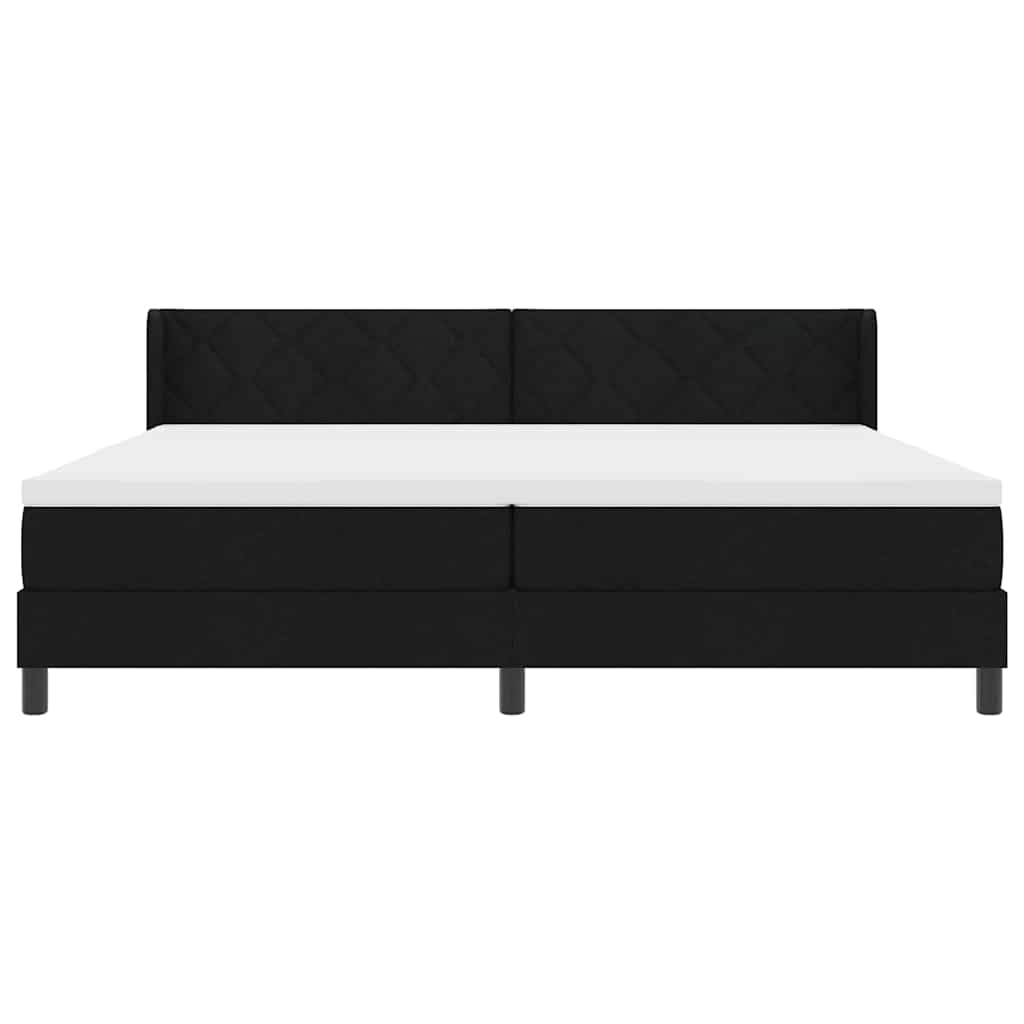 Κρεβάτι με ελατήρια με στρώμα Μαύρο 200 x 200 cm Πολυεστέρας - Pakobazaar