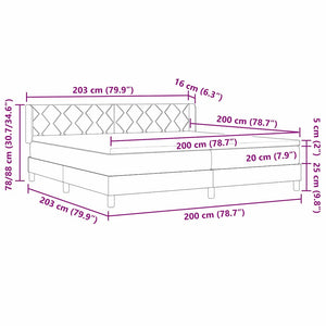 Κρεβάτι με ελατήρια Σκούρο Καφέ 200 x 200 cm Πολυεστέρας - Pakobazaar