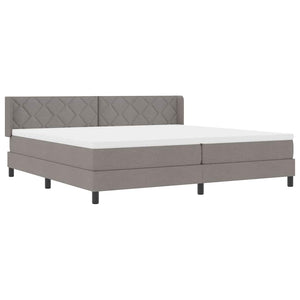 Κρεβάτι με ελατήρια με κεφαλάρι Taupe 200 x 200 cm ύφασμα - Pakobazaar