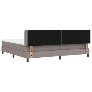 Κρεβάτι με ελατήρια με κεφαλάρι Taupe 200 x 200 cm ύφασμα