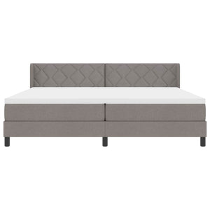 Κρεβάτι με ελατήρια με κεφαλάρι Taupe 200 x 200 cm ύφασμα - Pakobazaar