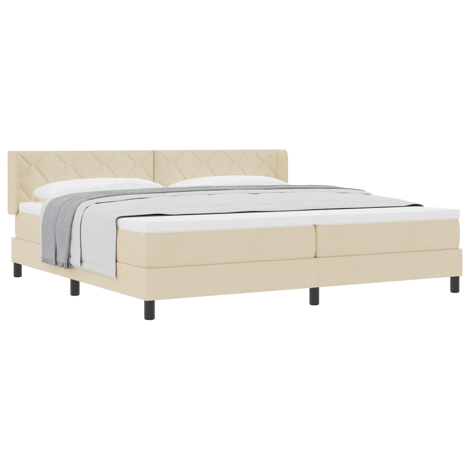 Κρεβάτι με ελατήρια με στρώμα Κρεμ 200 x 200 cm Πολυεστέρας - Pakobazaar