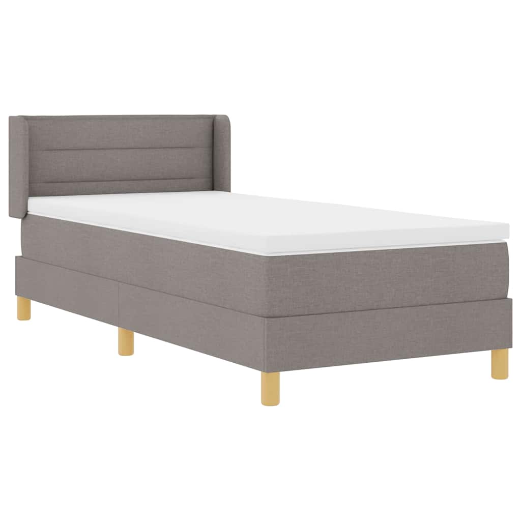 Κρεβάτι με ελατήρια με στρώμα Taupe 190 x 90 cm ύφασμα