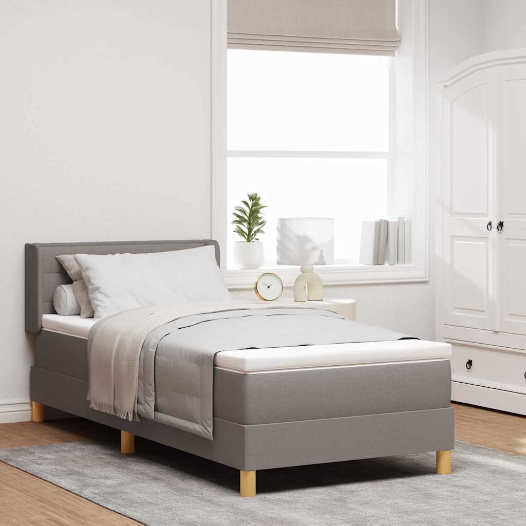 Κρεβάτι με ελατήρια με στρώμα Taupe 200 x 100 cm ύφασμα