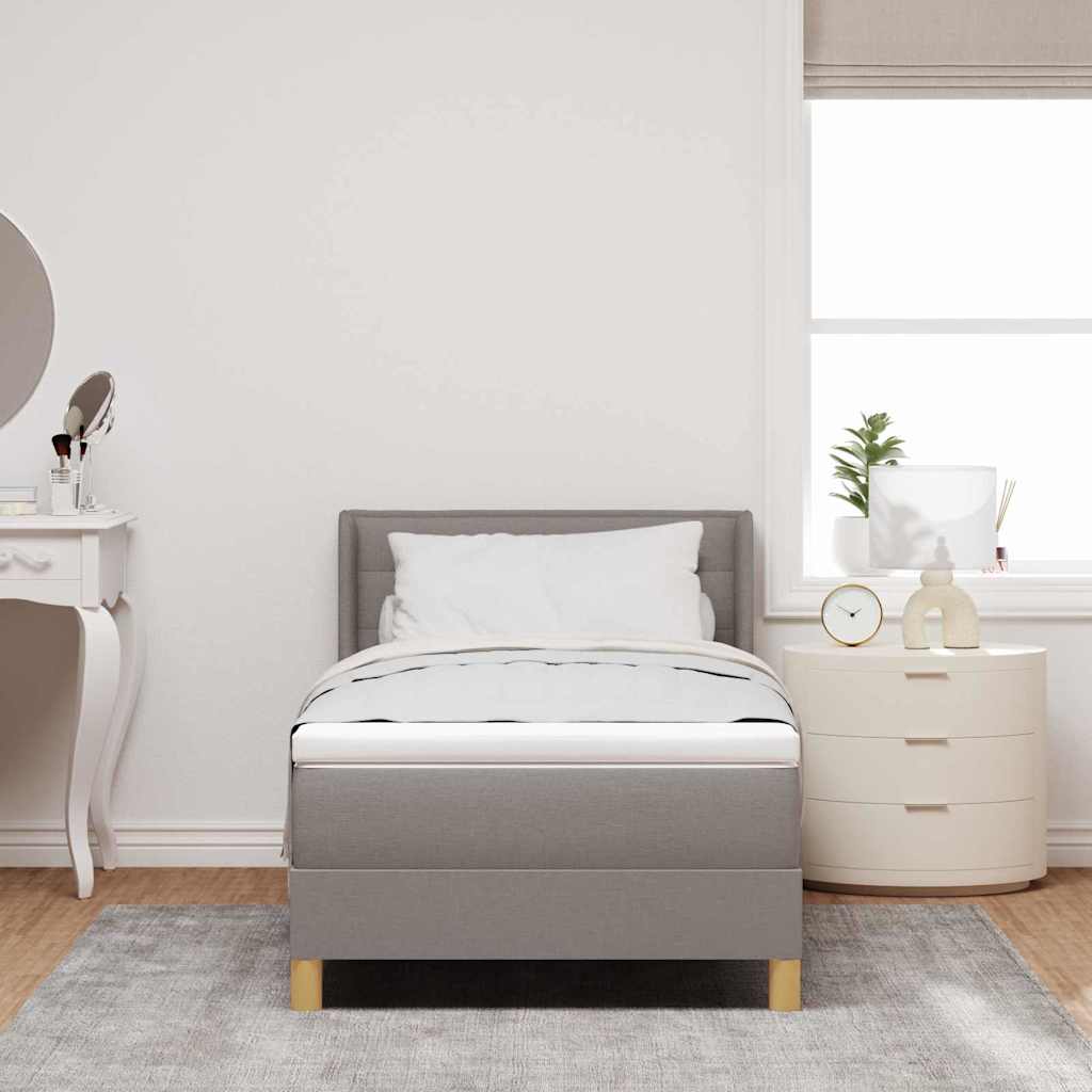 Κρεβάτι με ελατήρια με στρώμα Taupe 200 x 100 cm ύφασμα