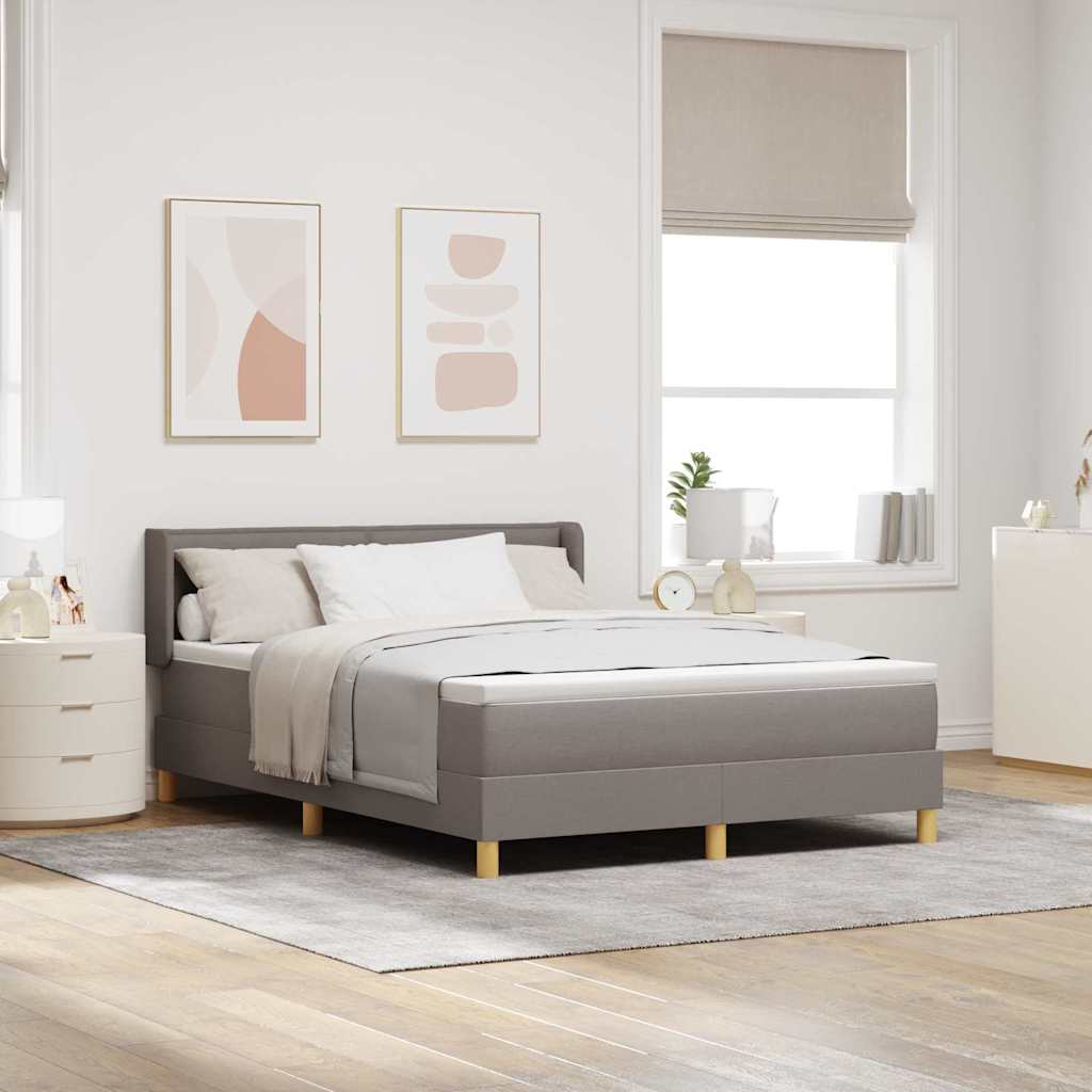 Κρεβάτι με Ελατήρια με στρώμα Taupe 140 x 190 cm ύφασμα - Pakobazaar