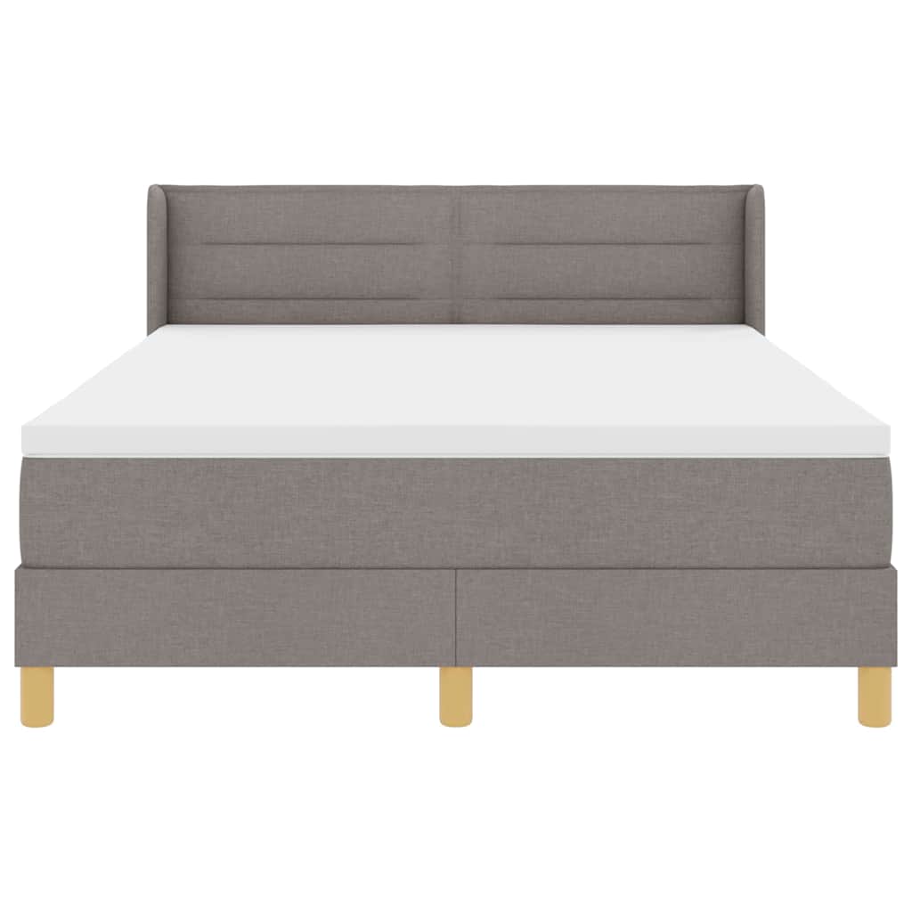 Κρεβάτι με Ελατήρια με στρώμα Taupe 140 x 190 cm ύφασμα - Pakobazaar