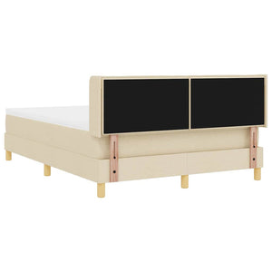 Κρεβάτι με Ελατήρια με στρώμα Κρεμ 140 x 190 cm ύφασμα - Pakobazaar