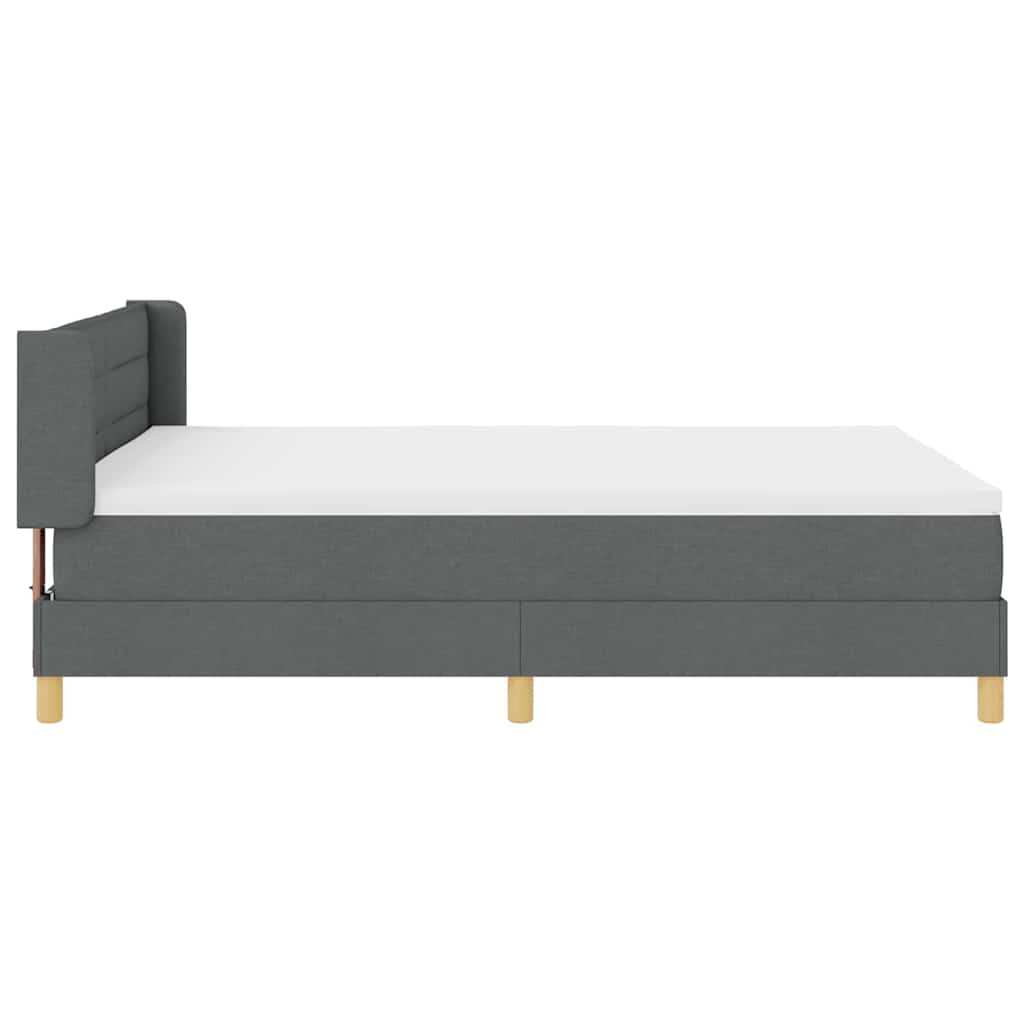 Κρεβάτι με ελατήρια Σκούρο Γκρι 200 x 140 cm Πολυεστέρας - Pakobazaar