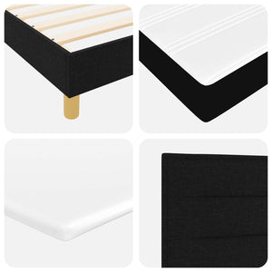 Κρεβάτι με ελατήρια με στρώμα Μαύρο 200 x 140 cm Πολυεστέρας - Pakobazaar