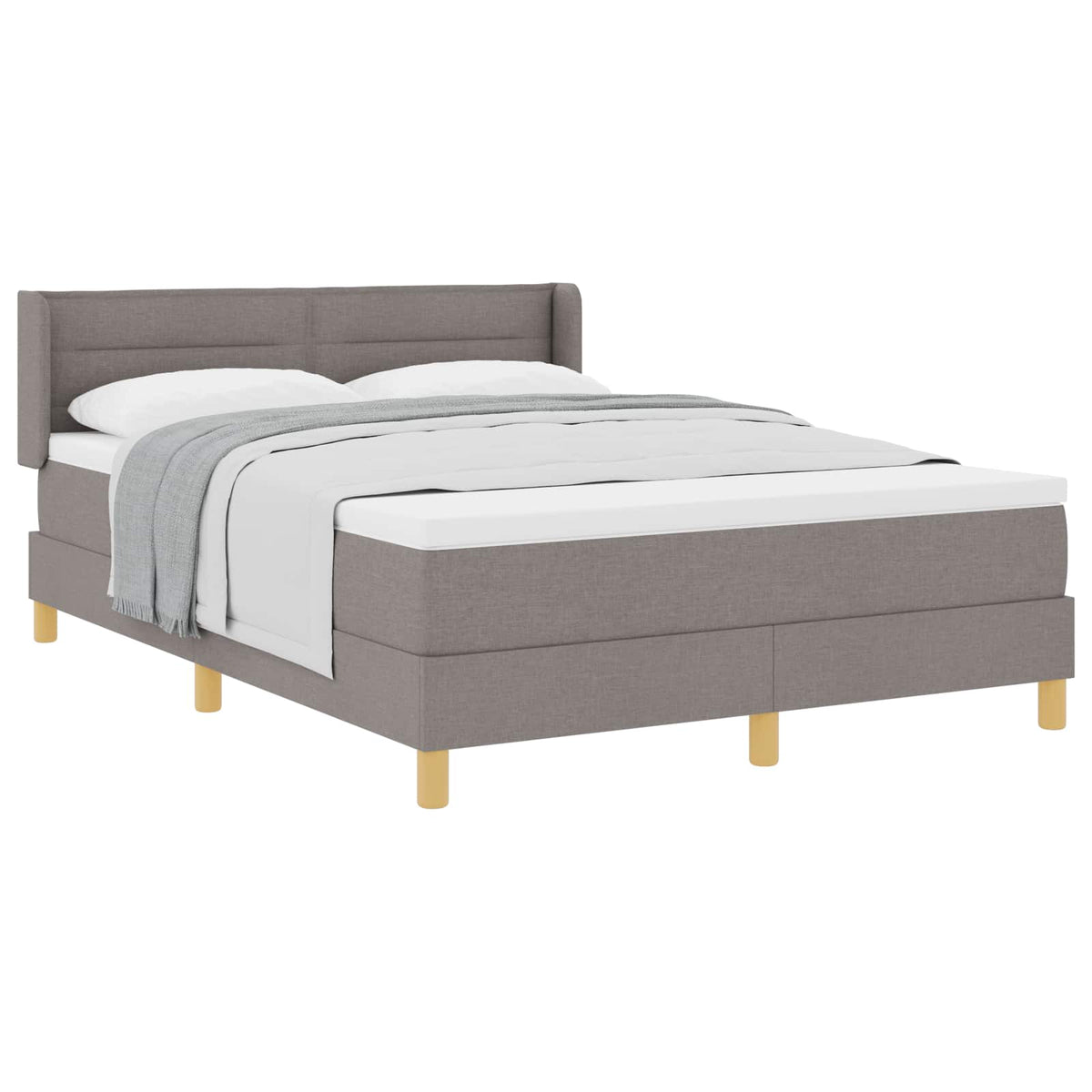 Κρεβάτι με ελατήρια με κεφαλάρι Taupe 200 x 160 εκατοστά ύφασμα - Pakobazaar