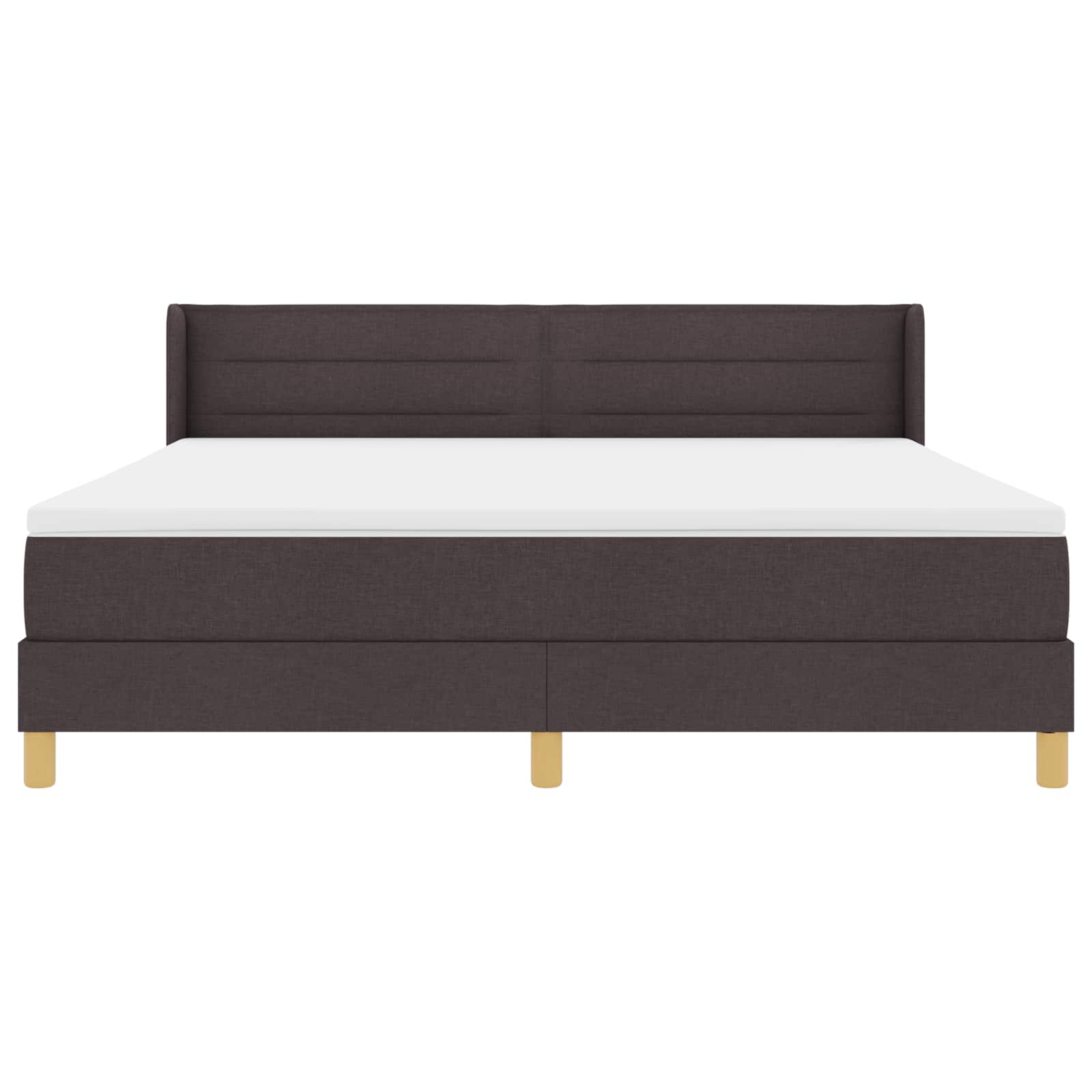 Κρεβάτι με ελατήρια Σκούρο Καφέ 200 x 180 cm Πολυεστέρας - Pakobazaar